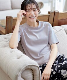 Tiaclasse L 【小倉優子さん着用・洗える・接触冷感・汗ジミ防止】“サマさまカットソー”ハーフスリーブベーシックトップス