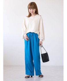 AMERICAN HOLIC 接触冷感リネンブレンドワイドパンツ