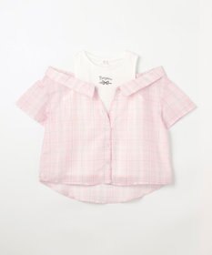 ANY KIDS 肩あきドッキング チェックシャツ