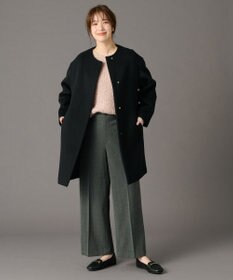 ANY L 【洗濯機可/ストレッチ/ウエストゴム/裏起毛】マルチファンクションストレッチチェックワイドパンツ