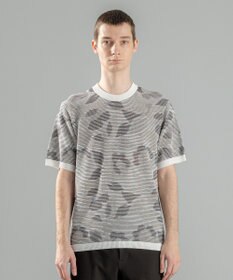 JOSEPH HOMME メキシカンブラインドジャガード　クルーネック半袖ニット