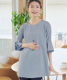 Tiaclasse 【新色追加】シフォンフレア袖チュニックブラウス