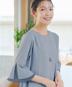 Tiaclasse 【新色追加】シフォンフレア袖チュニックブラウス