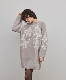 GRACE CONTINENTAL エンブロイダリーニットワンピース