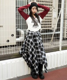 WEGO キーネックサイドドロストラグランロンT