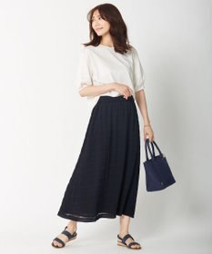 J.PRESS LADIES 【洗える】シャーリングシャドーボーダー スカート