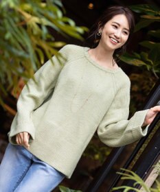 Tiaclasse 【洗える】リラックス感のあるラグランスリーブニット