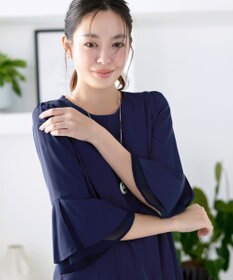 Tiaclasse 【新色追加】シフォンフレア袖チュニックブラウス