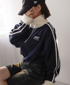 WEGO ハーフジップフリースショートプルオーバー