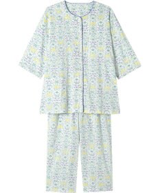 Wing パジャマ 綿100%(本体) 楊柳素材 高島ちぢみ（Ｒ） 7分袖 長袖 8分丈 レディース EP8043 ウイング／ワコール