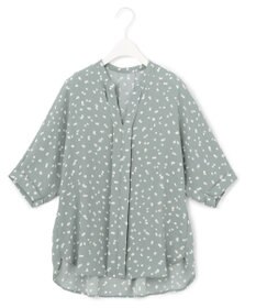 ICB 【WEB限定カラーあり・洗える】Back Satin Amunzen キーネックブラウス