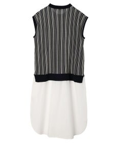 Green Parks ストライプ柄ニットドッキングワンピース