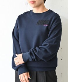 muuc 〈コットン100% 12.7オンス生地＆裏面パイル〉花刺繍のスウェット