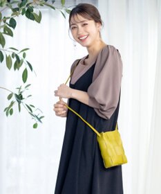 Tiaclasse L 【新色追加・洗える】異素材パフ袖トップス