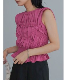 Green Parks シャーリングデザインコルセット風ブラウス