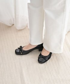 Pointer 日本製 本革リボン付きパンプス