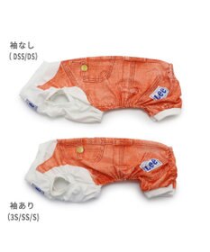 PET PARADISE Ｌｅｅ つなぎ風  ロンパース 【小型犬】《ブルー/オレンジ》クールマックスエコメイド