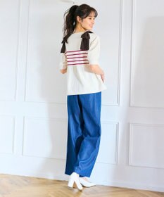 Feroux 肩リボン ペプラムニット