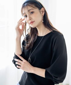 Tiaclasse L 【新色追加・洗える】異素材パフ袖トップス