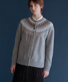 J.PRESS LADIES L FAIR ISLE ニット カーディガン