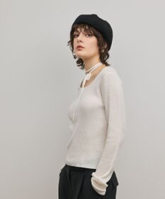 GRACE CONTINENTAL バイカラーリブニットトップ