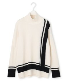 ICB 【洗える】 ソフトカシミヤミックス ライン柄ニット