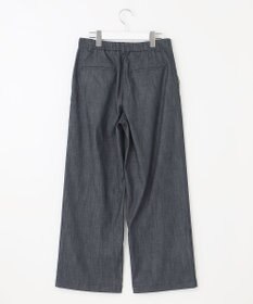 J.PRESS LADIES S 【洗える】セルロースシャンブレー ワイド パンツ