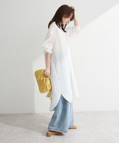 Green Parks シアーチェックシャツワンピース