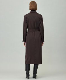 ICB L 【洗える】ストレッチダブルサテン テーラーカラー ラップワンピース