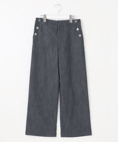 J.PRESS LADIES S 【洗える】セルロースシャンブレー ワイド パンツ
