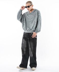 WEGO 【ユニセックス着用ITEM】スーパーバギーダーティデニムパンツ