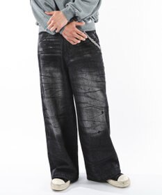 WEGO 【ユニセックス着用ITEM】スーパーバギーダーティデニムパンツ