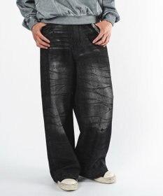 WEGO 【ユニセックス着用ITEM】スーパーバギーダーティデニムパンツ