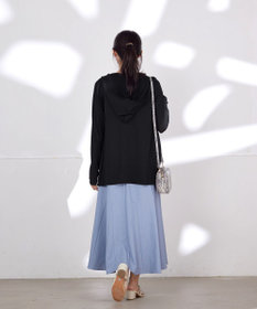 Tiaclasse L 【洗える】UVケア機能付きサマーニットロングジップパーカー