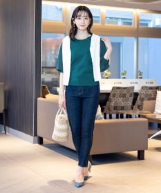 Tiaclasse 【新色追加・洗える】異素材パフ袖トップス