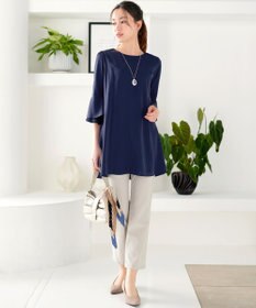 Tiaclasse 【新色追加】シフォンフレア袖チュニックブラウス