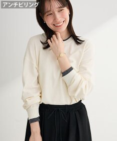 Green Parks アンチピリングレイヤード風ニットプルオーバー