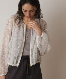 GRACE CONTINENTAL メッシュギャザーブルゾン