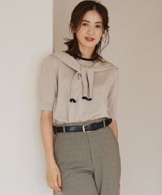 23区 【洗える】サステナブルウール 半袖 ニット