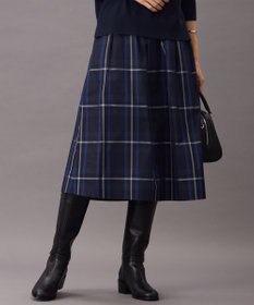 J.PRESS LADIES 【洗える】2/2綾 メモリーチェック タック スカート