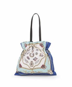 TOPKAPI 【TREASURE TOPKAPI】マイルドサテン スカーフ柄 巾着 トート バッグ