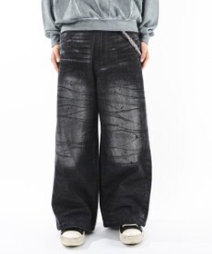 WEGO 【ユニセックス着用ITEM】スーパーバギーダーティデニムパンツ