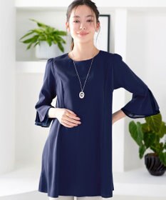 Tiaclasse 【新色追加】シフォンフレア袖チュニックブラウス