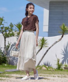 Tiaclasse 【洗える】立体刺繍ロゴTシャツカットソー