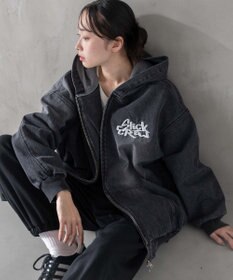 WEGO ヴィンテージウォッシュBIGフードブルゾン