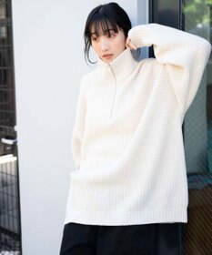 WEGO ルーズフィットハーフZIPプルオーバー