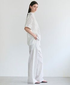 BEIGE， QUARTZ / 側章コンビ ストライプパンツ