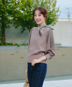 Tiaclasse L 【新色追加・洗える】異素材パフ袖トップス