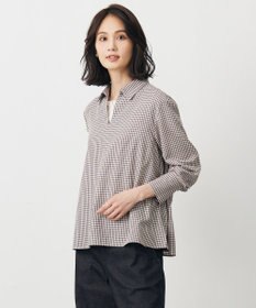 J.PRESS LADIES サイロチェック スキッパー ブラウス