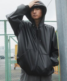 WEGO エコレザーフードブルゾン